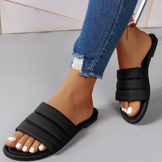 Damen elegante Clogs mit breiten, geflochtenen Riemen EB