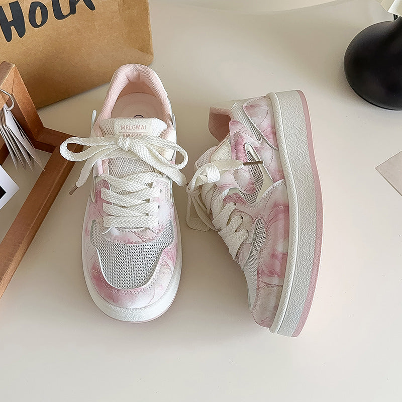 Damen Trendige Sneakers mit luftiger Mesh-Oberfläche und elastischem Schnürsystem EB