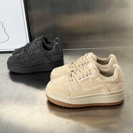 Damen Chunky Sneakers aus hochwertigem Wildleder mit bequemem Fußbett und rutschfester Sohle EB