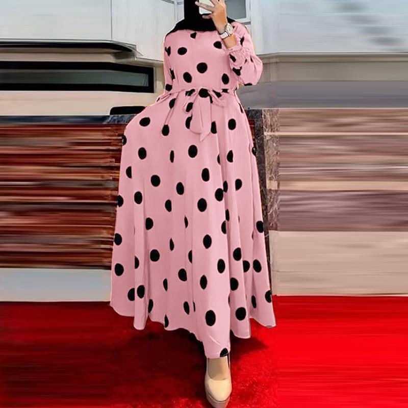 Damen Maxikleid mit auffälligem Polka-Dot-Muster EB