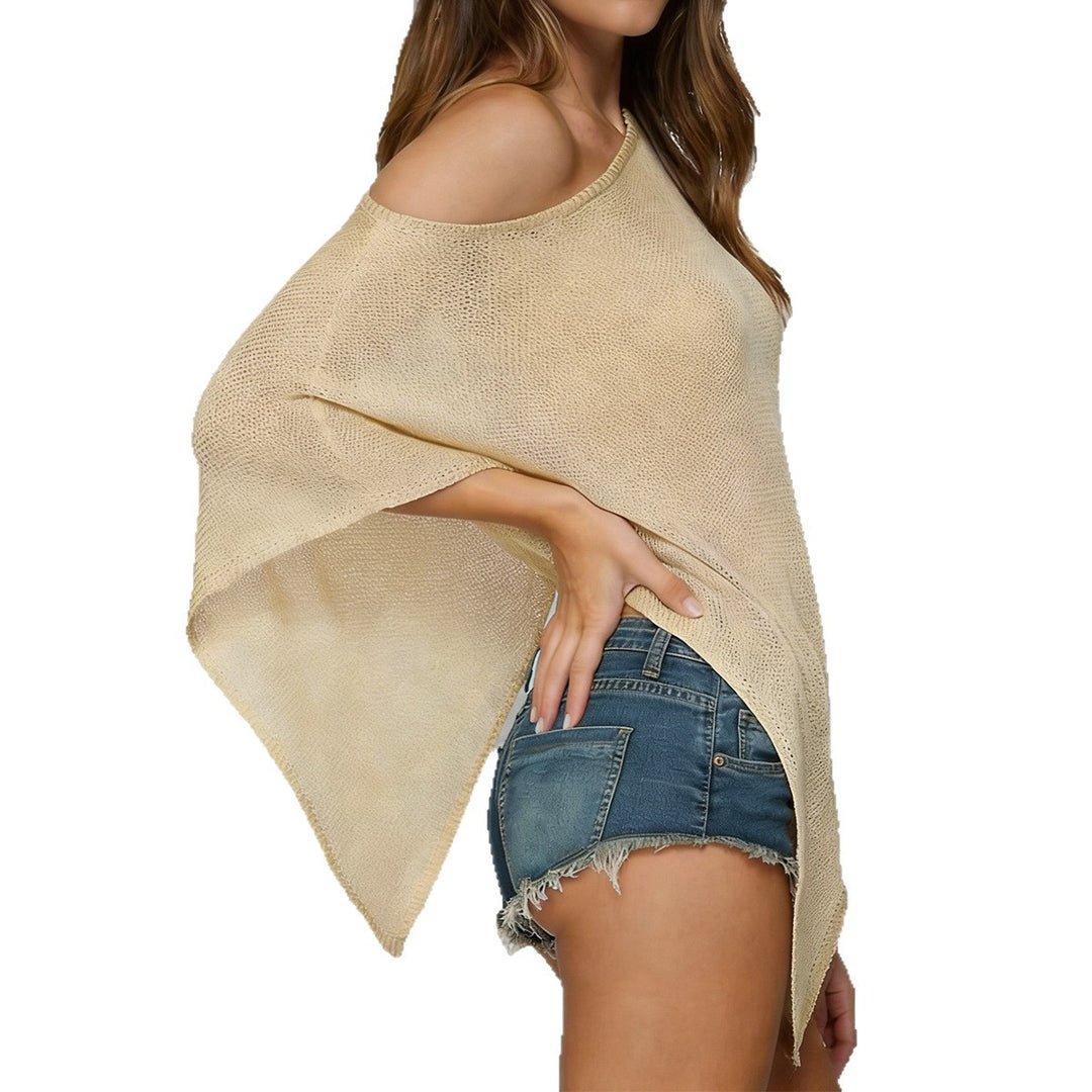 Damen Asymmetrisches Strick-Cover-Up EB