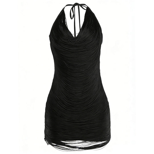 Damen elegantes Strandkleid mit raffinierten Drapierungsdetails EB