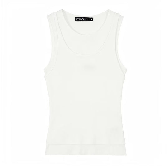 Damen ärmelloses Tanktop aus hochwertigem Stretch-Material mit figurbetontem Schnitt EB