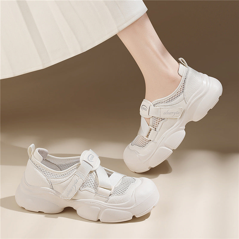 Damen Atmungsaktive und bequeme Sneakers mit elastischen Riemen EB