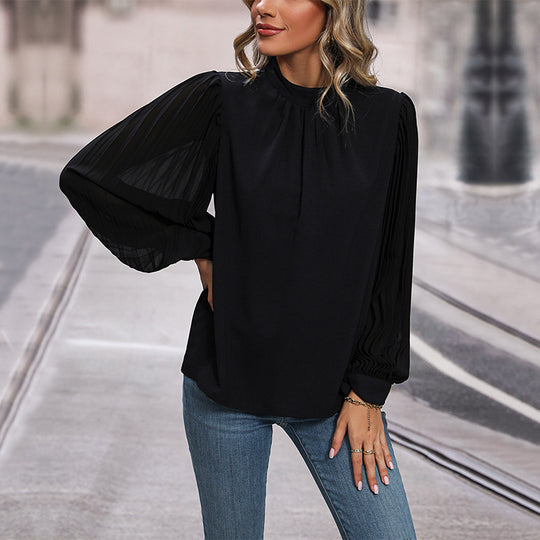Damen Bluse mit eleganten Faltenärmeln EB