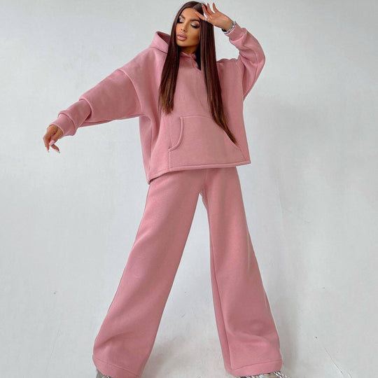 Damen nan weiches Oversize Hoodie mit weitem Schlag Jogginghose Set EB