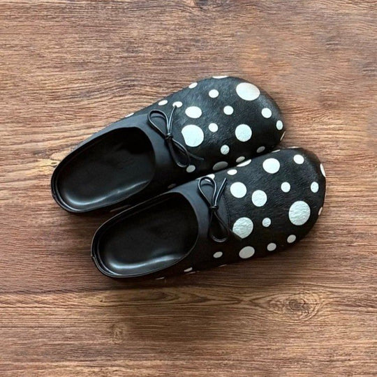 Damen bequeme Pantoletten mit trendigem Punktedesign EB
