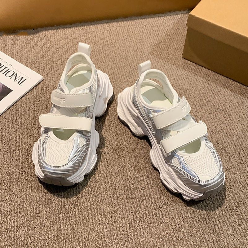 Damen Sportliche Lauf-Sneaker mit praktischen Klettverschlüssen und atmungsaktiver Mesh-Oberfläche EB