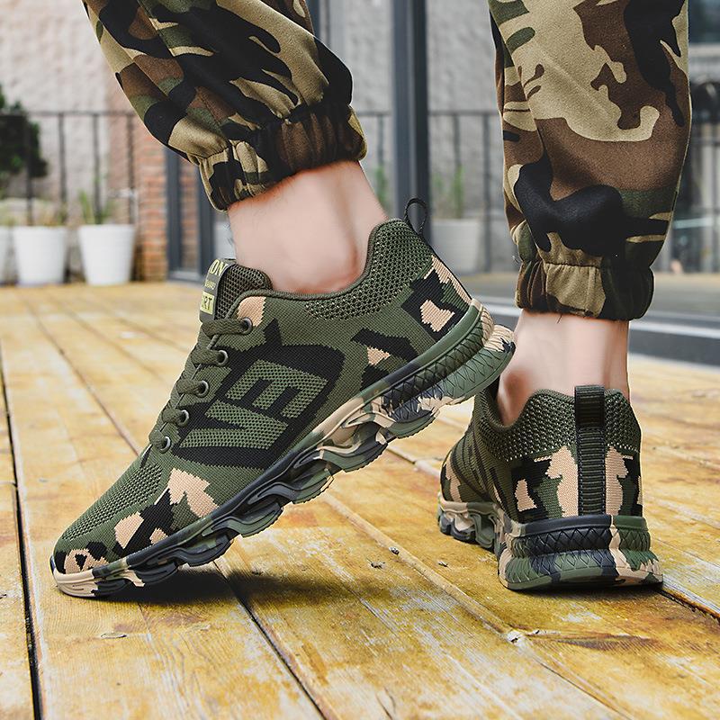 Damen Sportliche Freizeitsneaker mit Camouflage-Design und atmungsaktiver Obermaterialstruktur EB