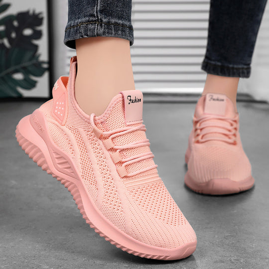 Damen Sportliche Hochleistungs-Sneaker mit atmungsaktivem Strick-Obermaterial und stoßdämpfender Sohle EB
