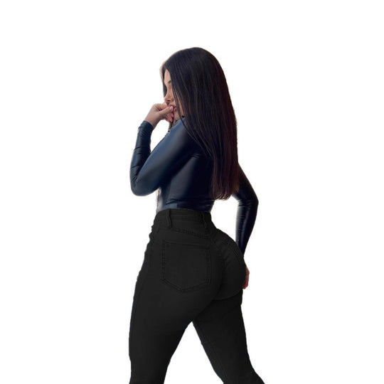 Damen Hochtaillierte Jeanshose mit formendem Schnitt EB