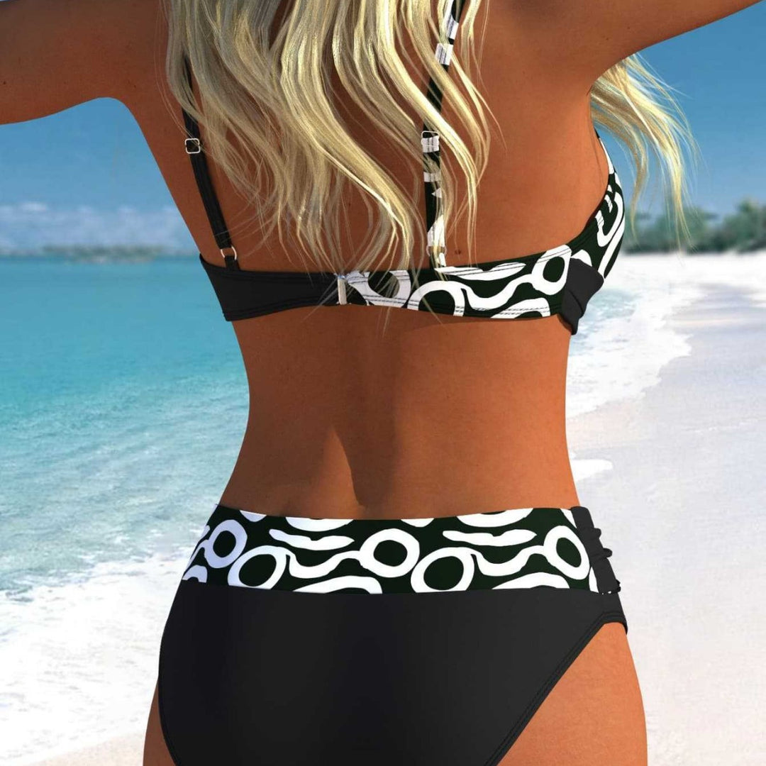 Damen Bikini-Set mit verführerischem Wickeldesign und hübschem Muster EB