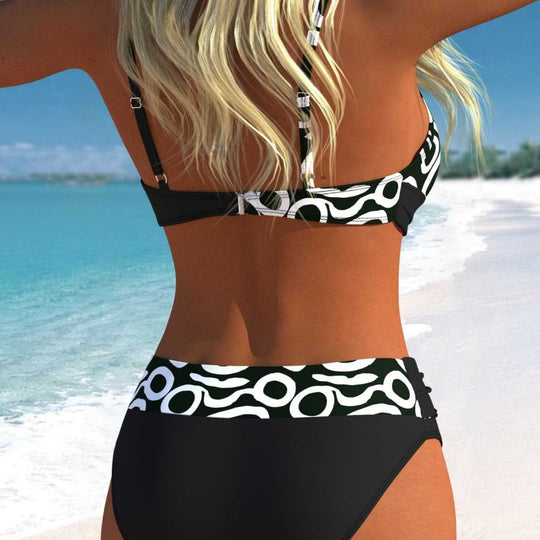 Damen Bikini-Set mit verführerischem Wickeldesign und hübschem Muster EB