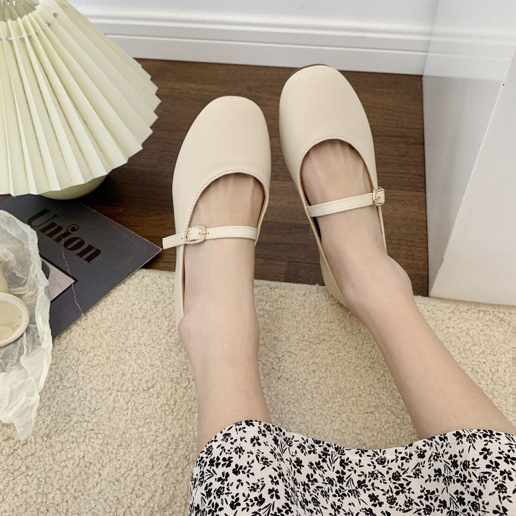 Damen elegante Ballerinas mit Schnallen-Detail EB
