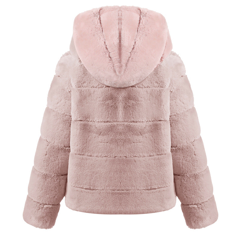 Damen weiche Fleecejacke mit Kapuze EB