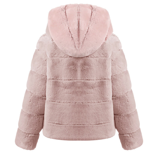 Damen weiche Fleecejacke mit Kapuze EB