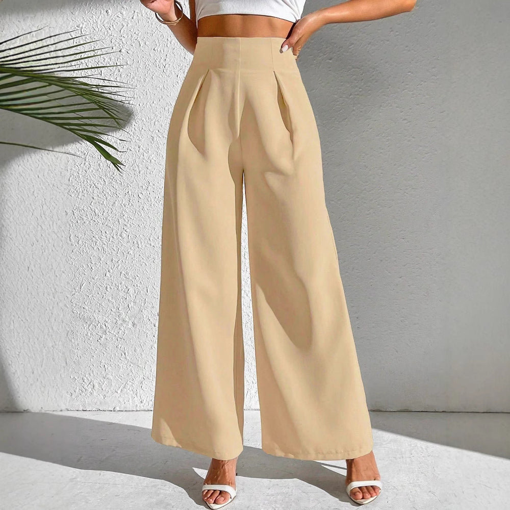Damen Weite Palazzo-Hose mit elegantem Schnitt und hohen Taillenbund EB