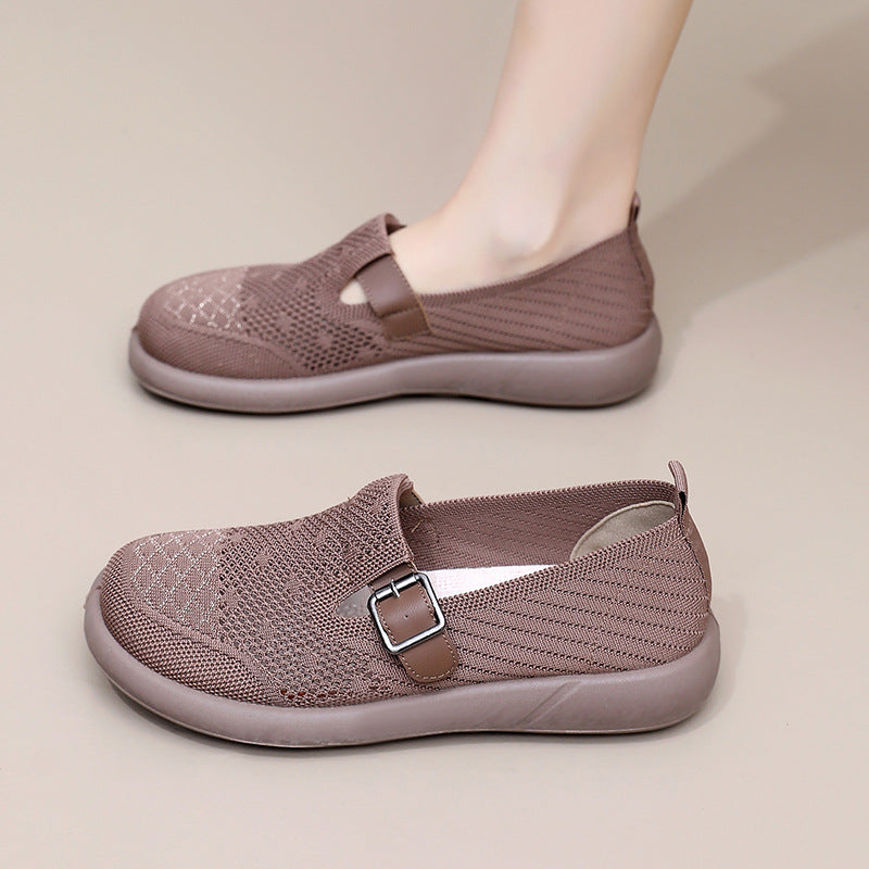 Damen Atmungsaktive Slip-On Schuhe mit verstellbarem Riemen EB