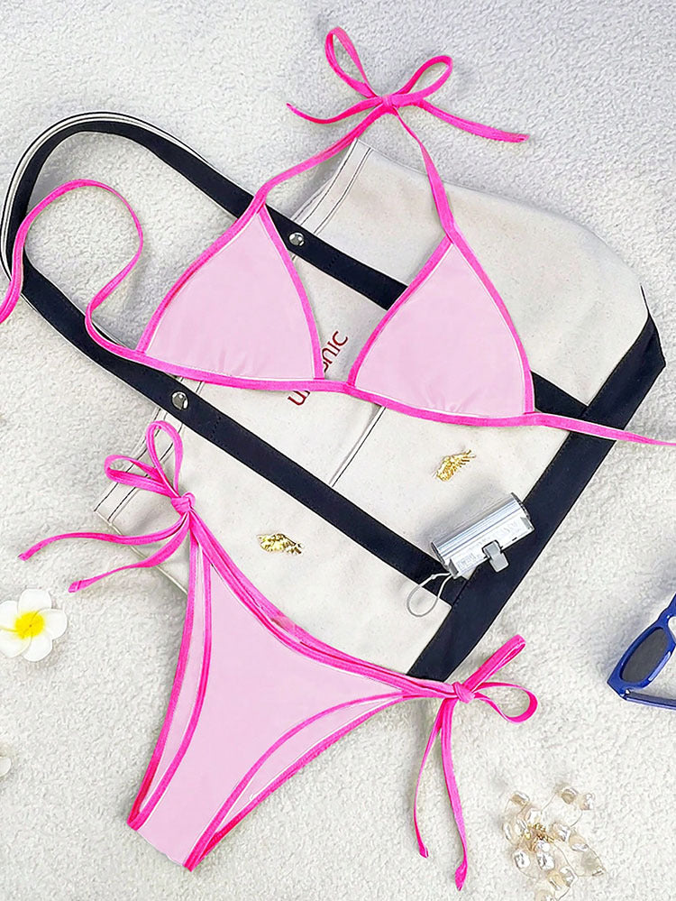 Damen Triangel-Bikini mit verspielten Schleifen EB