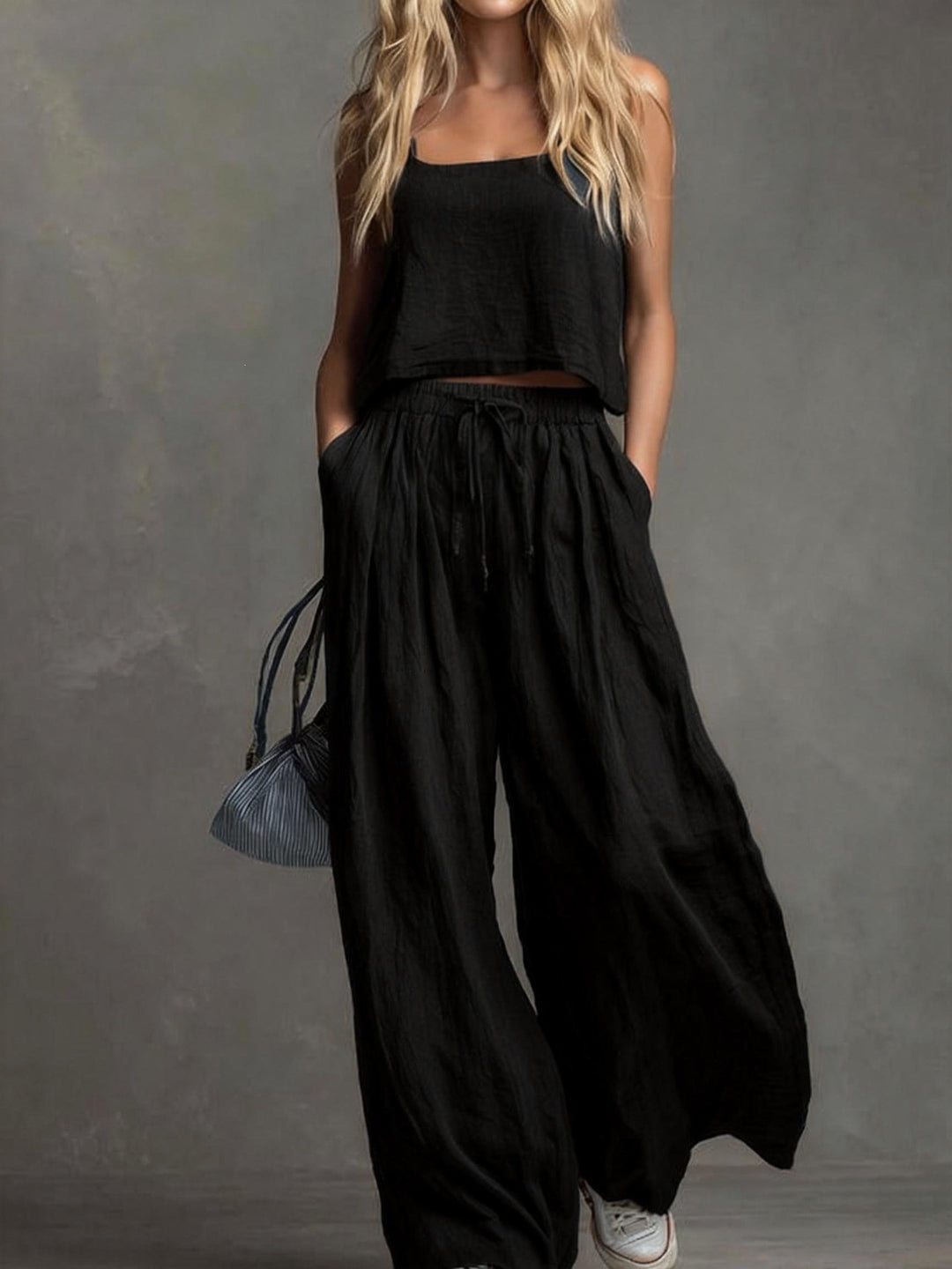 Damen Sommerliches Freizeit-Set mit weitem Oberteil und lässiger Hose EB