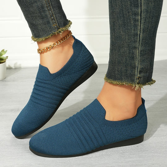 Herren nan atmungsaktiver Strick-Slip-On Sneaker mit elastischem Einstieg und gepolstertem Komfortfußbett EB