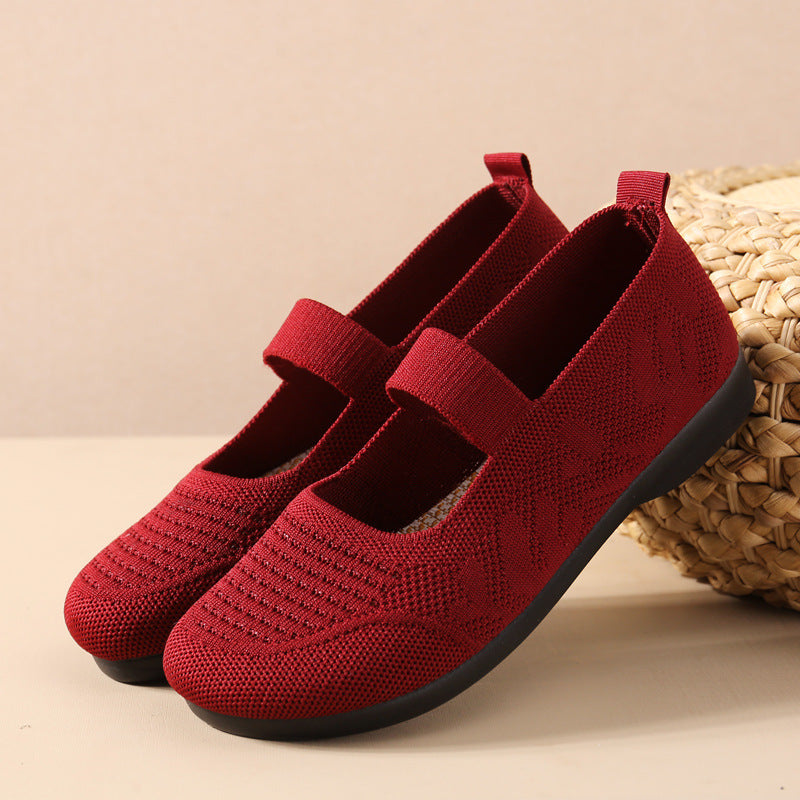 Damen Komfortable Ballerinas mit elastischem Riemen EB