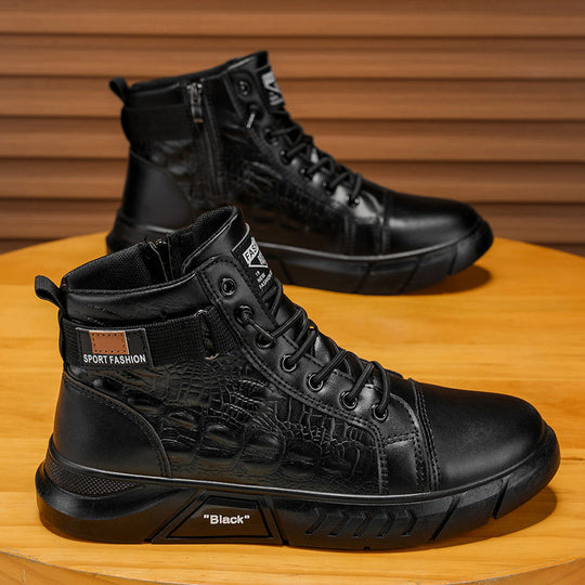 Damen Modische Winterstiefel mit robustem Zipper und strukturiertem Obermaterial EB