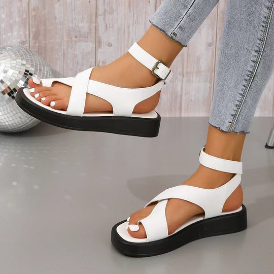 Damen komfortable Riemensandalen mit verstellbarem Riemendesign und ergonomischer Sohle EB