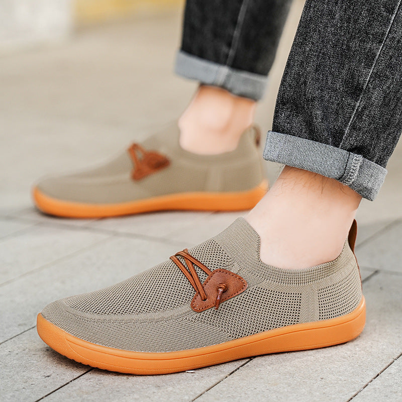 Herren gestrickter Mokassin-Slipper mit elastischem Schaft, Zierösen und stoßdämpfender Flexsohle EB