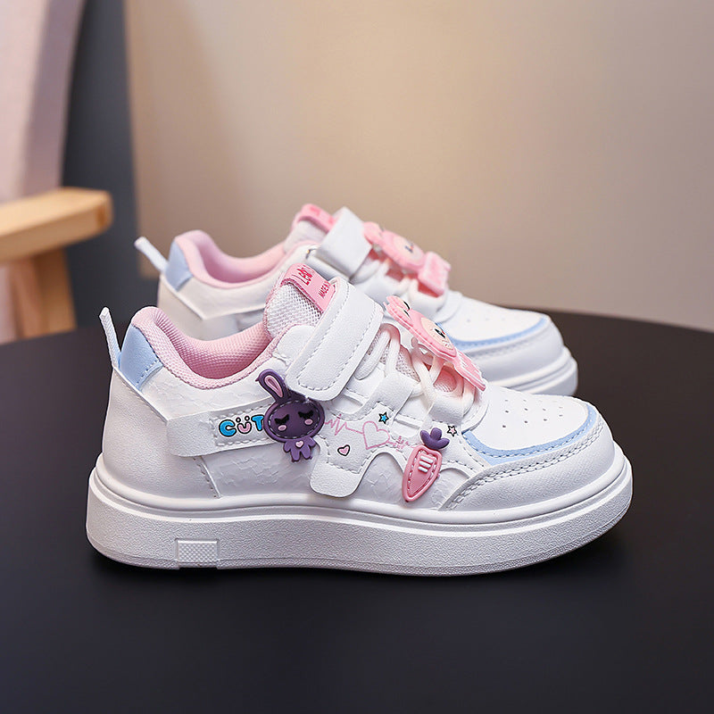 Damen Sneakers mit süßen Motiven und Klettverschluss EB
