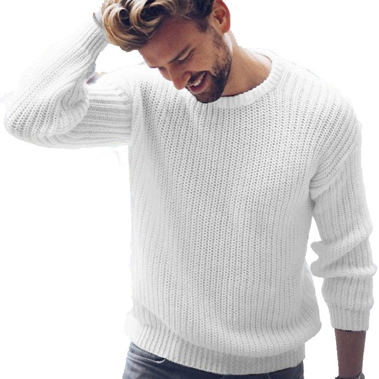 Herren Grobstrickpullover mit modernem Rippenmuster und lässigem Schnitt EB