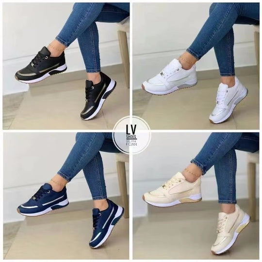 Damen Sportliche Sneakers mit atmungsaktivem Mesh-Obermaterial und gepolsterter Sohle EB