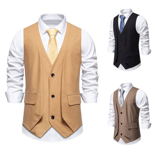Herren elegante Weste mit schmalem Schnitt und praktischen Taschen EB