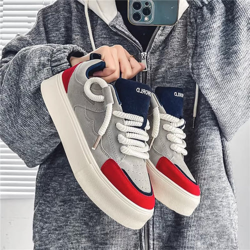 Damen trendige Plateau-Sneakers mit innovativem Design und rutschfester Sohle EB