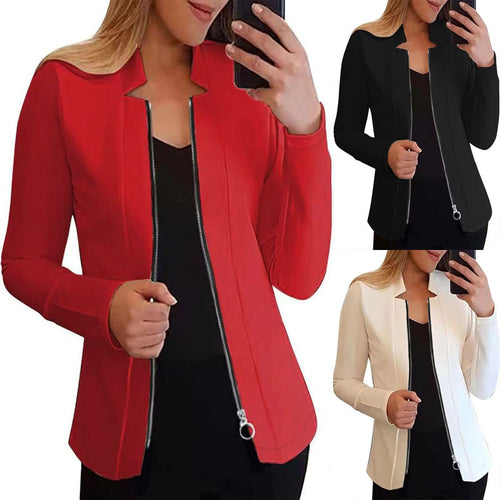 Damen Bikerjacke mit innovativem Schnitt und praktischen Reißverschlussdetails EB