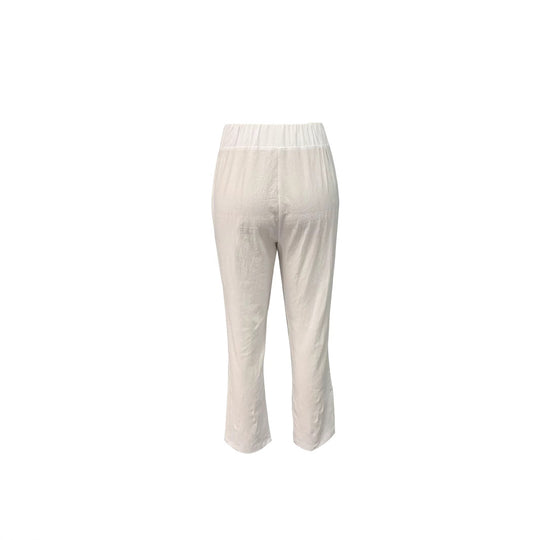 Damen Leichte und luftige Leinenhose mit elastischem Hüftbund und Seitentaschen EB