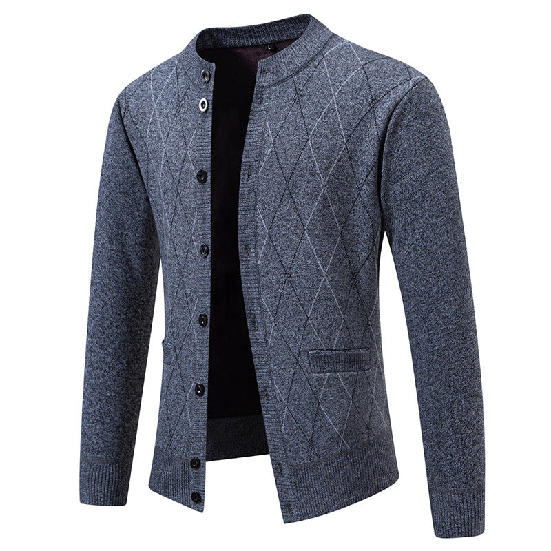 Herren Strickjacke mit modernem Rautenmuster EB