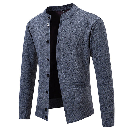 Herren Strickjacke mit modernem Rautenmuster EB