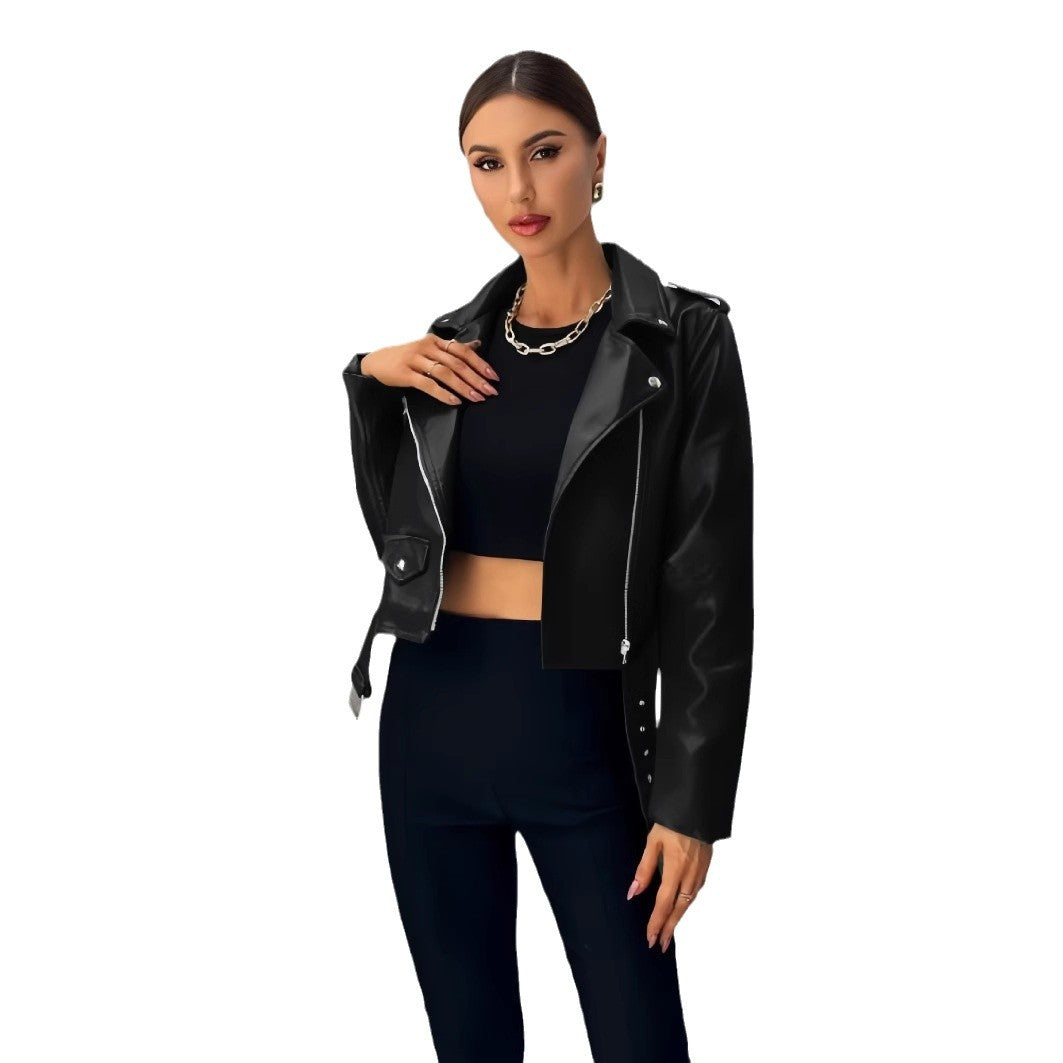 Damen cropped Bikerjacke EB