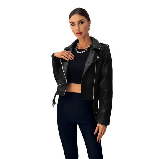 Damen cropped Bikerjacke EB