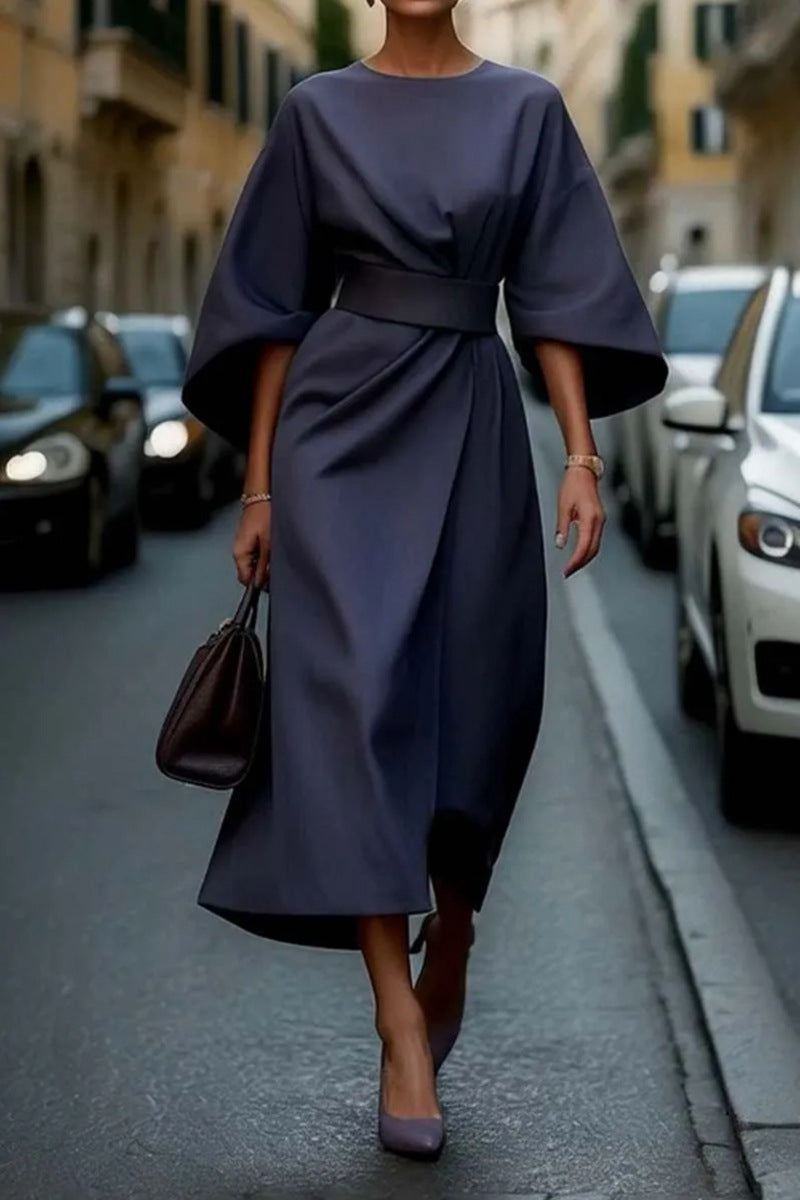 Damen Maxikleid mit voluminösen Ärmeln und elegantem Schnitt Heidi-Mode