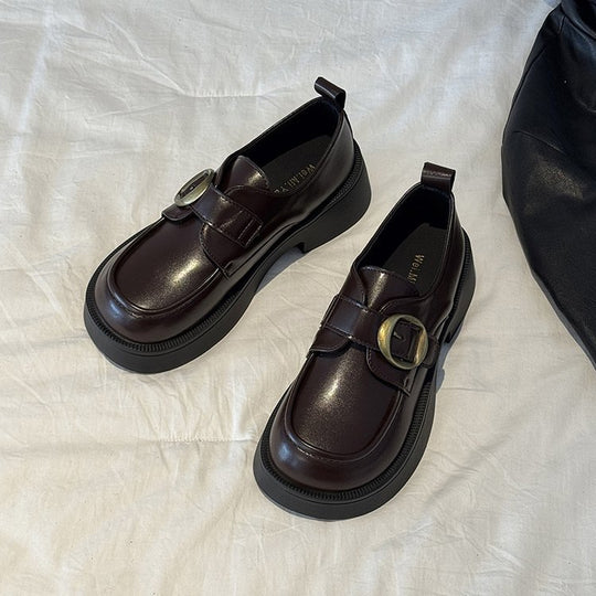 Damen elegante Loafers mit dekorativem Schnallenverschluss und rutschfester Sohle EB