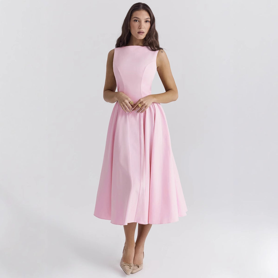 Damen A-Linie Cocktailkleid mit elegantem Taillenkürzel und femininem Schnitt EB