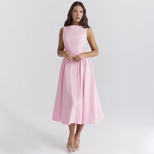 Damen A-Linie Cocktailkleid mit elegantem Taillenkürzel und femininem Schnitt EB