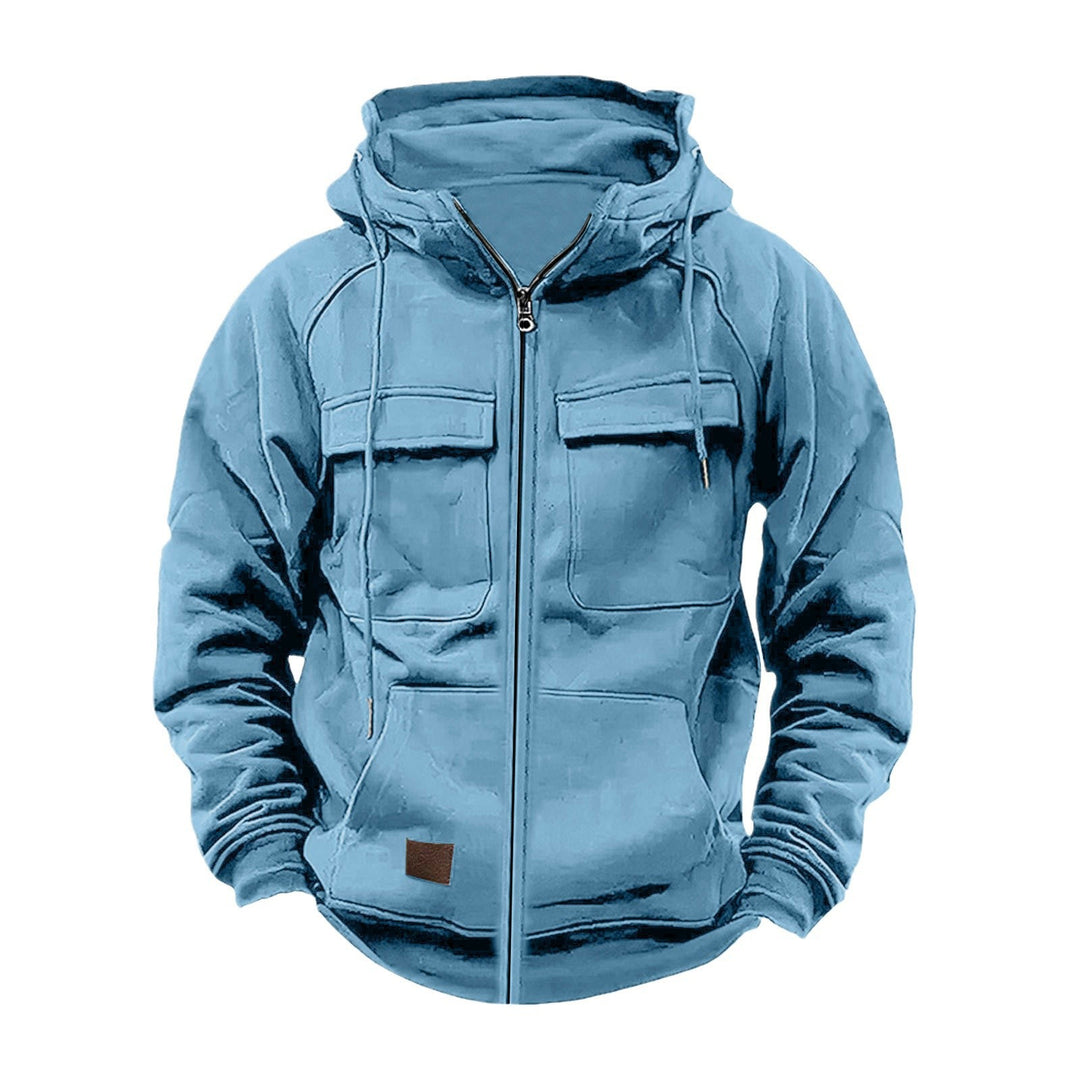Herren Fleecejacke mit hohem Kragen und praktischen Taschen EB
