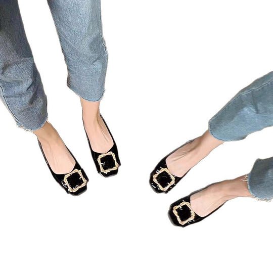 Damen elegante Ballerinas mit dekorativer Schnalle EB