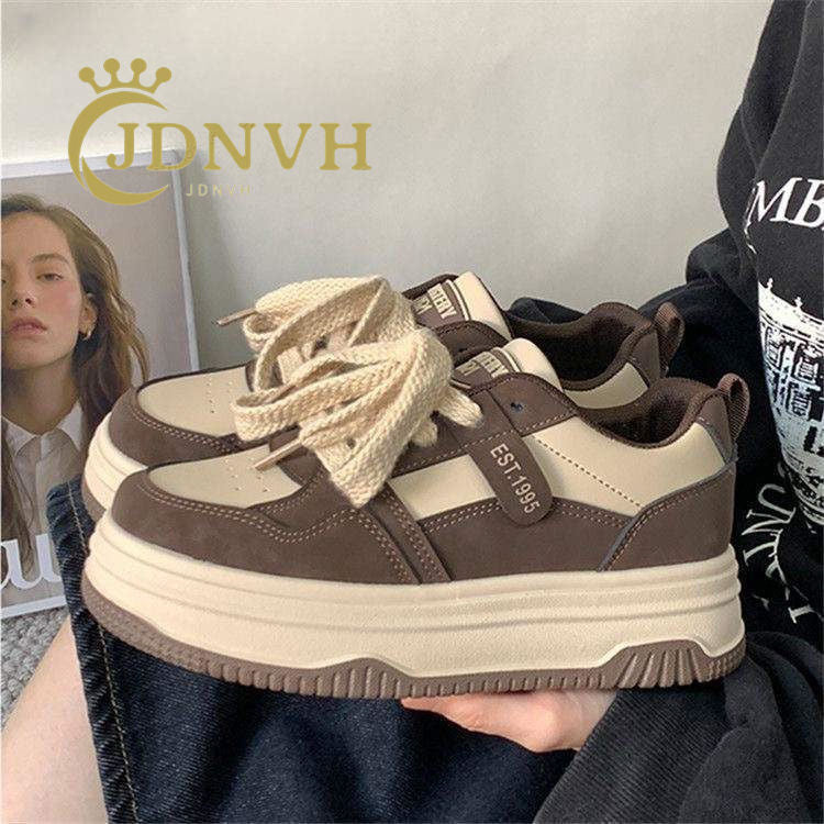 Damen modische Sneakers mit verstärktem Plateau und einzigartiger Schnürung EB