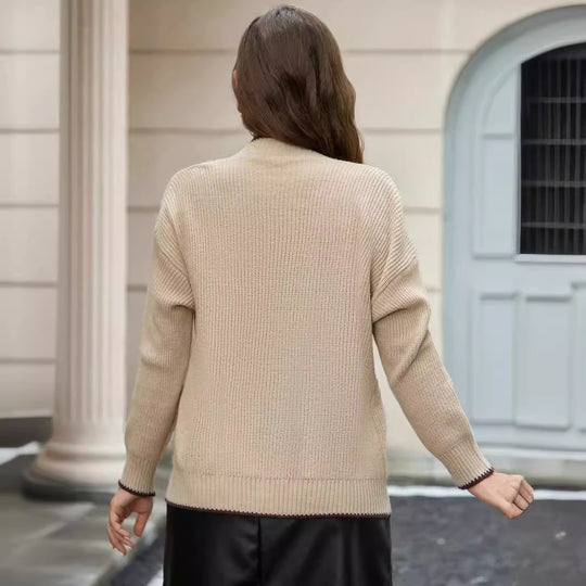 Damen Strickjacke mit modernen Taschen und kontrastierenden Details EB