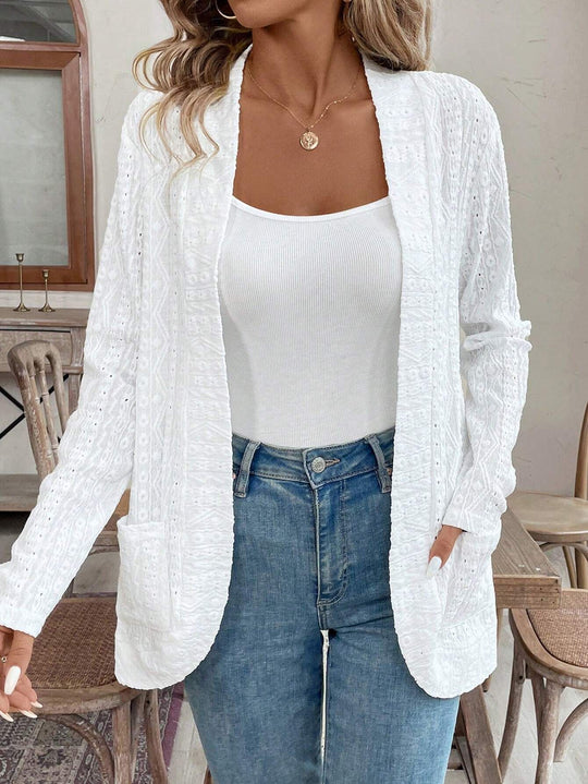 Damen elegante und luftige Strickjacke mit einzigartiger Struktur EB