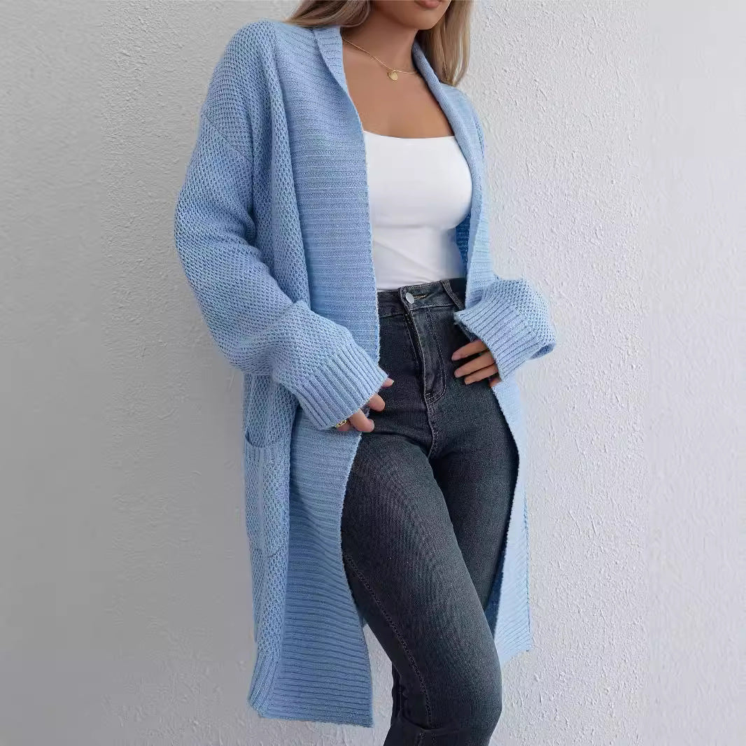 Damen Strickjacke mit offener Vorderseite und lässigem Schnitt EB
